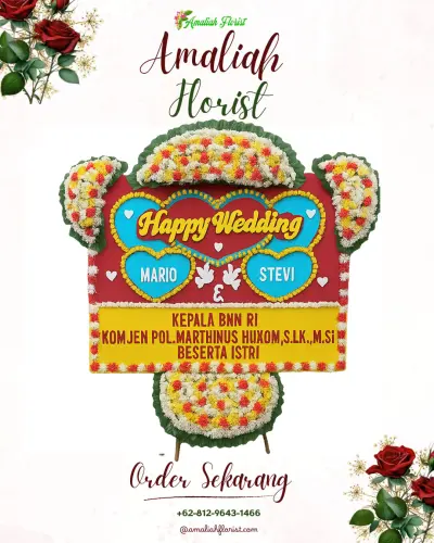 Karangan Papan Bunga Pernikahan di Tuksongo